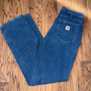 Men’s Carhartt Jeans 32x34 Denim Cotton Relaxed Fit Western Work Wear Bootcut